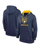 Nike Women's Navy Milwaukee Brewers Authentic Collection Performance Pullover Hoodie
