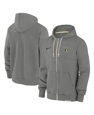 Nike Men's Charcoal Colorado Rockies Authentic Collection Travel Performance Full-Zip Hoodie