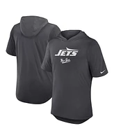 Nike Men's Anthracite New York Jets Tri-Blend Performance Hoodie T-Shirt