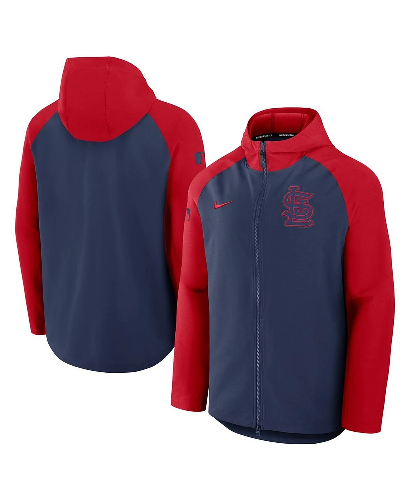 Nike Men's Navy/Red St. Louis Cardinals Authentic Collection Raglan Performance Full-Zip Jacket