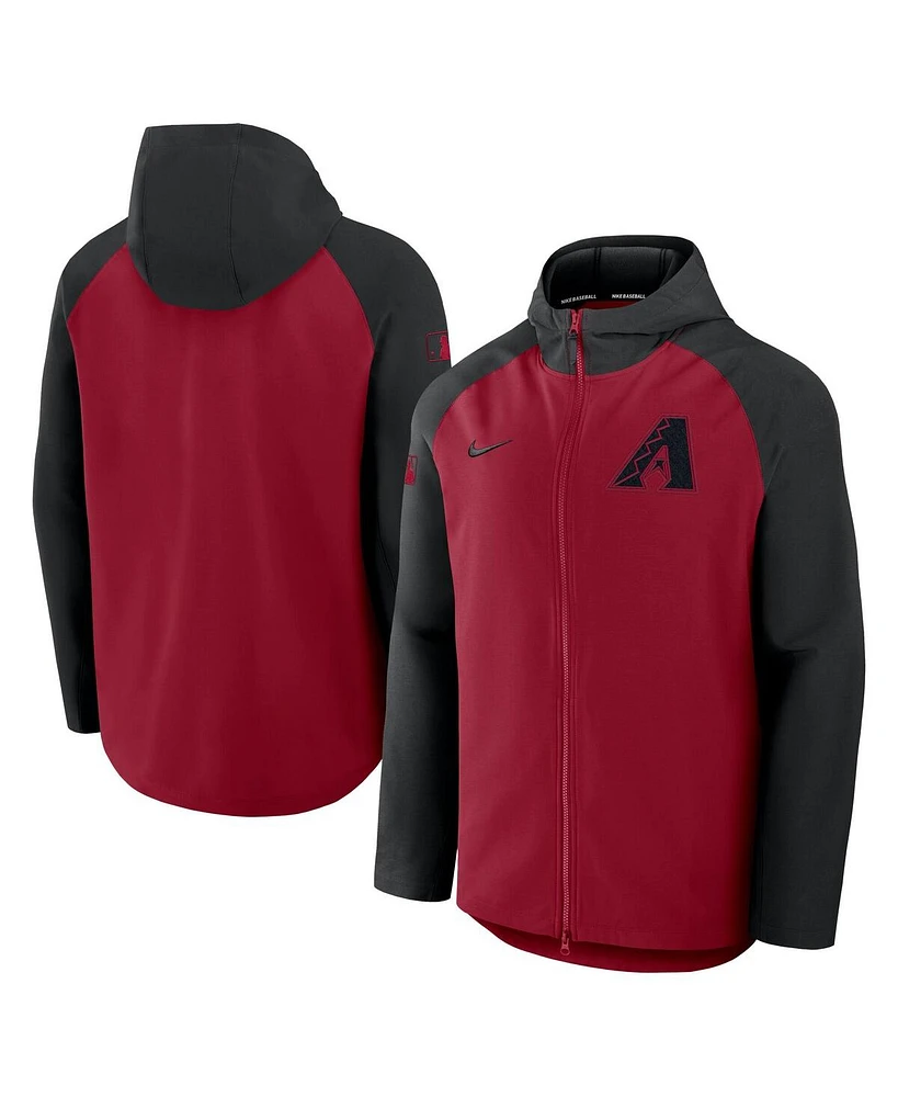 Nike Men's Red/Black Arizona Diamondbacks Authentic Collection Raglan Performance Full-Zip Jacket