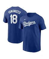 Nike Men's Yoshinobu Yamamoto Royal Los Angeles Dodgers Fuse Name Number T-Shirt