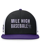 Nike Men's Black/Purple Colorado Rockies Pro Trucker Snapback Hat