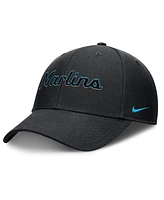 Nike Men's Black Miami Marlins Rise Gaberdine Adjustable Hat