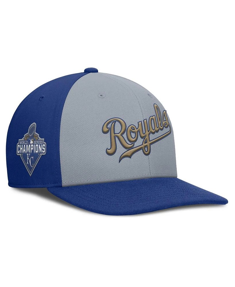 Nike Men's Gray/Royal Kansas City Royals Pro Performance Snapback Hat