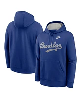 Nike Men's Rush Blue Brooklyn Dodgers Rewind Club Logo Pullover Hoodie