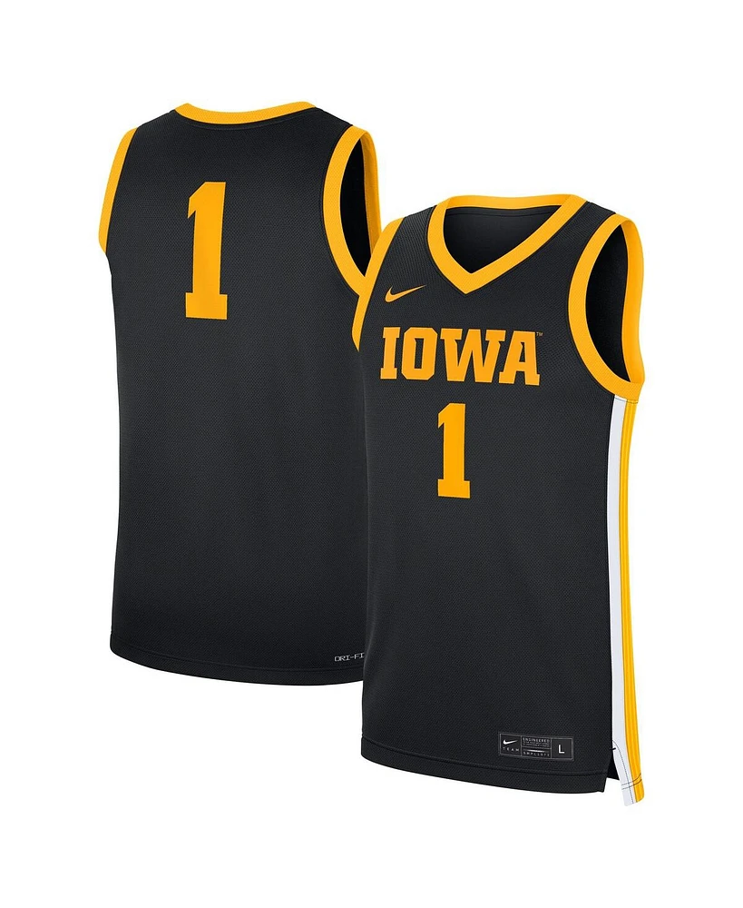 Nike Men's 1 Black Iowa Hawkeyes Road Replica Jersey
