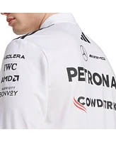 Adidas Men's White Mercedes-amg Petronas F1 Team Wear Long Sleeve Polo Shirt