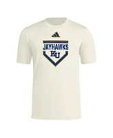 Adidas Men's Cream Kansas Jayhawks Home Plate Pre-Game T-Shirt