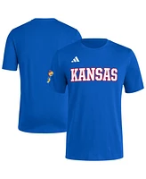 Adidas Men's Royal Kansas Jayhawks Fresh Wordmark T-Shirt