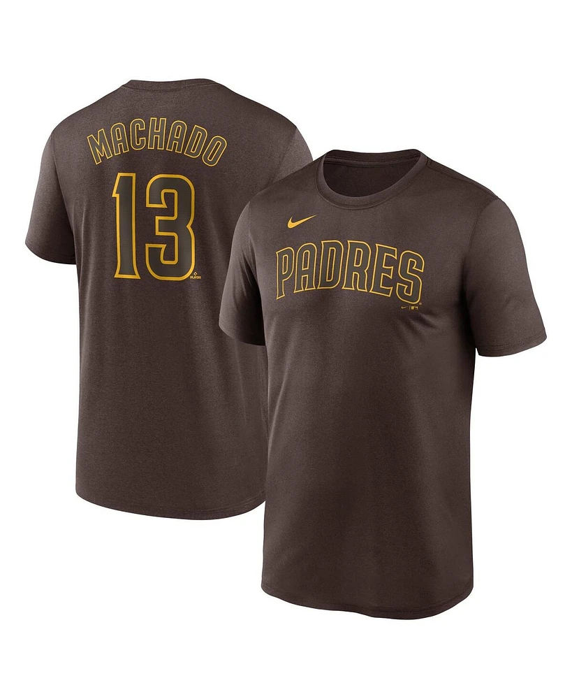 Nike Men's Manny Machado Brown San Diego Padres Legend Name and Number Home T-Shirt