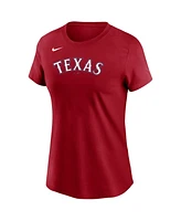 Nike Women's Red Texas Rangers Wordmark T-Shirt