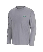 Tommy Bahama Men's Gray New York Jets Oasis Endzone Lux Long Sleeve T-Shirt