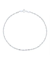 Bling Jewelry Singapore Chain Twisted Curb Anklet Ankle Bracelet .925 Sterling Silver