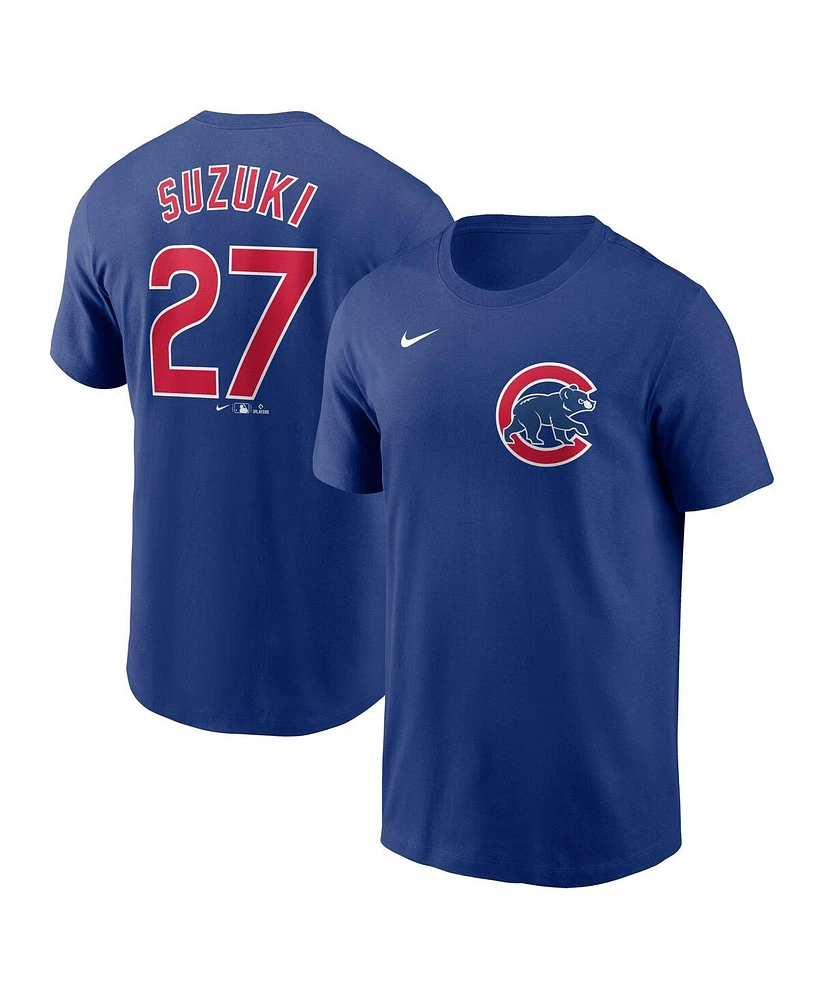 Nike Men's Seiya Suzuki Royal Chicago Cubs Fuse Name Number T-Shirt
