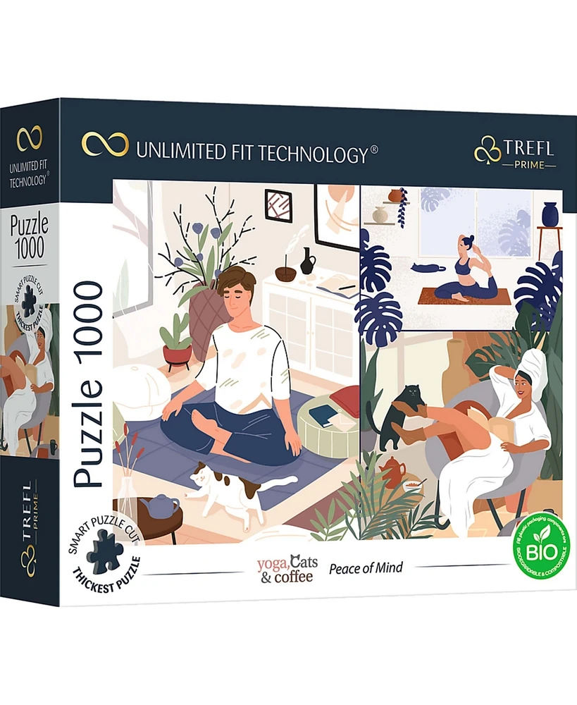 Trefl Prime 1000 Piece Puzzle - Yoga, Cats & Coffee: Peace of Mind