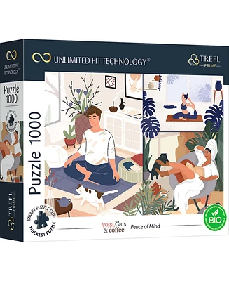 Trefl Prime 1000 Piece Puzzle - Yoga, Cats & Coffee: Peace of Mind