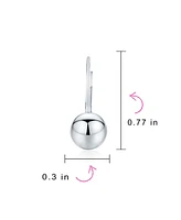 Bling Jewelry Classic Simple Basic Lever Back Round Bead Ball Drop Earrings .925 Sterling Silver