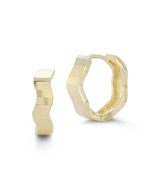 Rachel Zoe Fine Jewelry 14K Gold Wavy Huggie Hoop Earrings