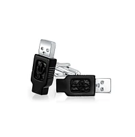 Bling Jewelry Computer Geek Tech Usb Flash Drive Black Cufflinks Executive Graduation Gift Bullet Hinge Back Black Silver Tone Stainless Steel