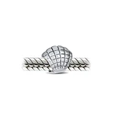 Bling Jewelry Nautical Tropical Vacation Beach Clam Shell Charm Bead Oxidized .925 Sterling Silver