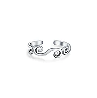 Bling Jewelry Open Spiral Pinky Midi Filigree Celtic Scroll Swirl Toe Ring Oxidized .925 Silver Sterling Adjustable