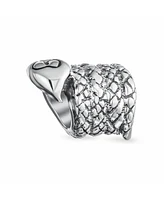 Bling Jewelry Garden Snake Charmer Charm Bead Oxidized .925 Sterling Silver