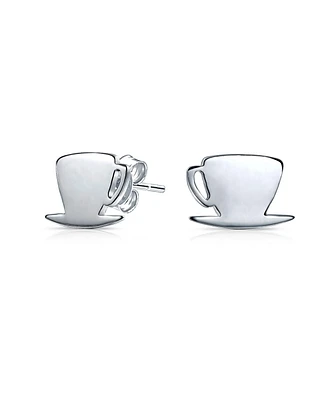 Bling Jewelry Tiny Food Latte Espresso Cafe Coffee Lover Stud Earrings .925 Sterling Silver