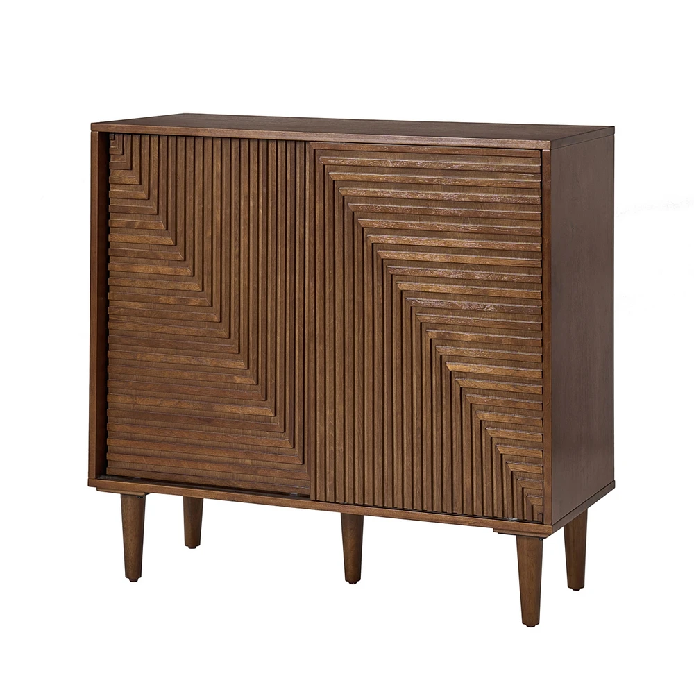 Alfred 34" Tall 3-Door Accent Cabinet with Adjustable Shelves