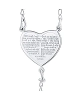 Bling Jewelry Religious Christian Dainty 2MM Round Ball Beaded Link Heart Holy Mother Virgin Mary Delicate Simple Cross Prayer Rosary Rosario Chain Si