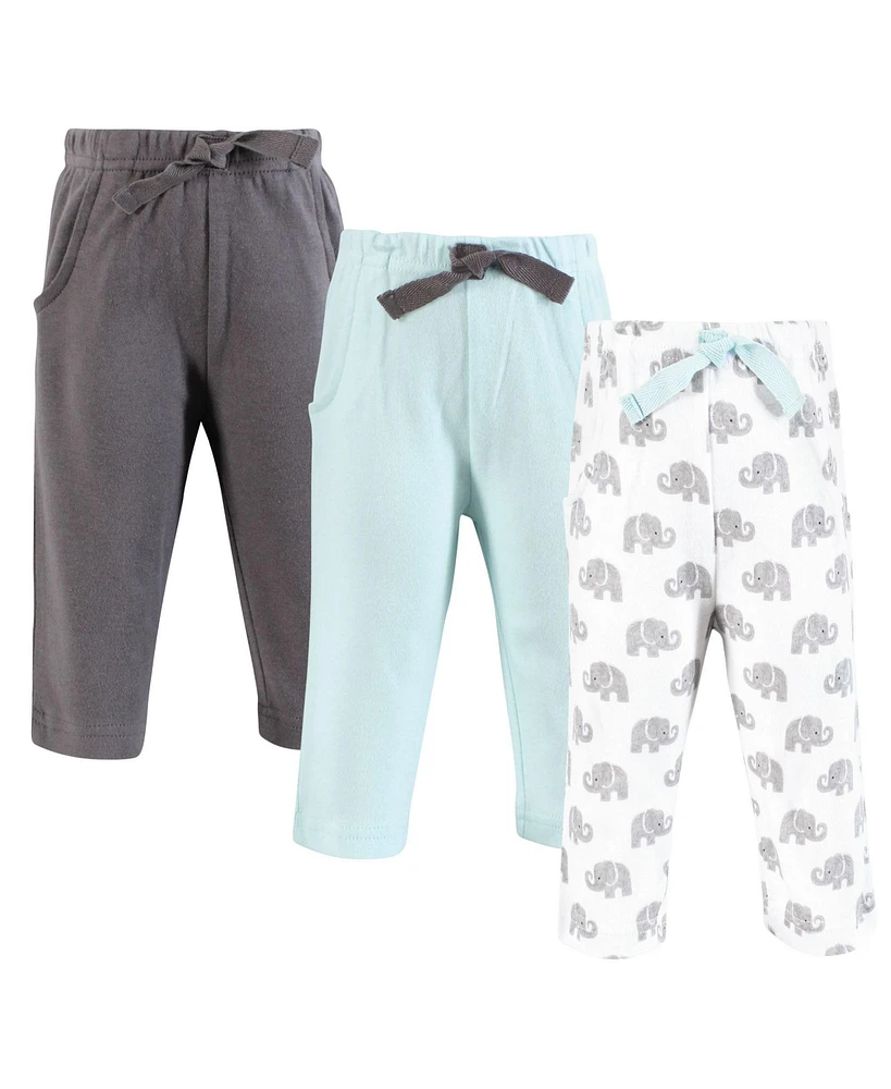 Hudson Baby Boys Unisex Cotton Pants and Leggings, Painted Gray Elephant