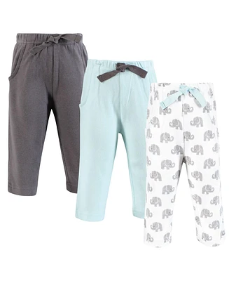 Hudson Baby Boys Unisex Cotton Pants and Leggings, Painted Gray Elephant