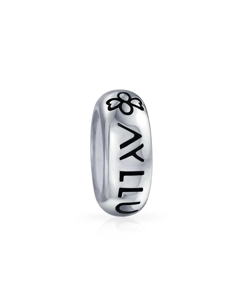 Bling Jewelry European Bracelet .925 Silver Amulet Talisman Inspirational Symbol Love Luck Unity Rubber Center Spacer Bead Charm