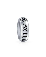 Bling Jewelry European Bracelet .925 Silver Amulet Talisman Inspirational Symbol Love Luck Unity Rubber Center Spacer Bead Charm