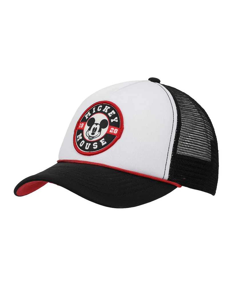 Disney Men's Mickey Mouse Character Circle Black & White Trucker Hat