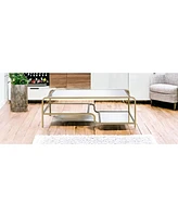 Minimalist Glass and Metal Coffee Table – Elegant and Functional
