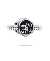 Bling Jewelry Father's Love Cz Daddy's Charm Bead Daughter Sterling Silver Fits Bracelet