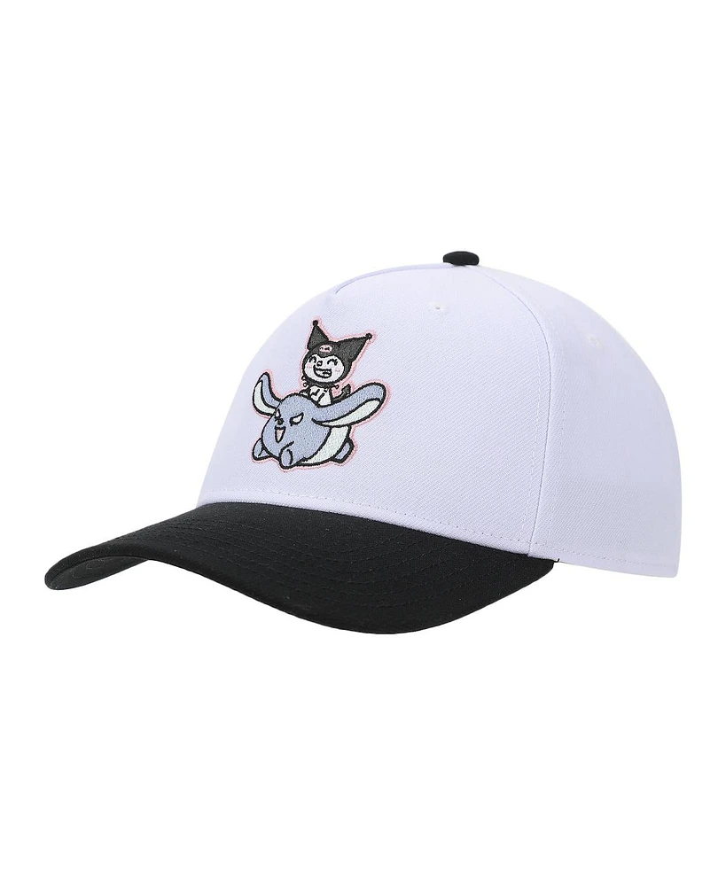 Kuromi Men's Riding Baku Adult White & Black Snapback Hat