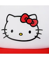 Hello Kitty Character Face Red & White Trucker Hat
