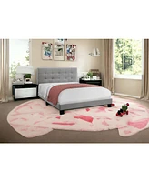 Upholstered Bed Frame with Padded Headboard for Bedroom Comfort