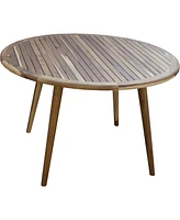 Solid Wood Rounded Outdoor Dining Table – Stylish Patio Table for Garden & Deck