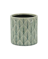 Ceramic Round Planter with Geometric Pattern – Versatile Pot for Home & Garden