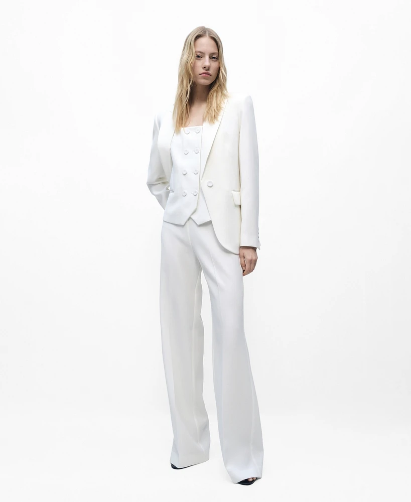 Mango Women's Double-Breasted Suit Vest Jacket