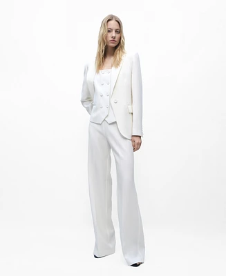 Mango Women's Double-Breasted Suit Vest Jacket