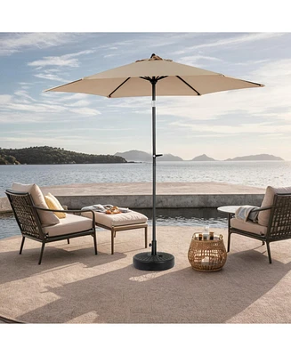 9ft Outdoor Patio Umbrella, Tilt & Crank, Khaki (Base Not Included)