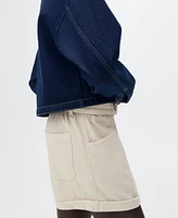 Mango Women's Rolled Hem Paper Bag Shorts