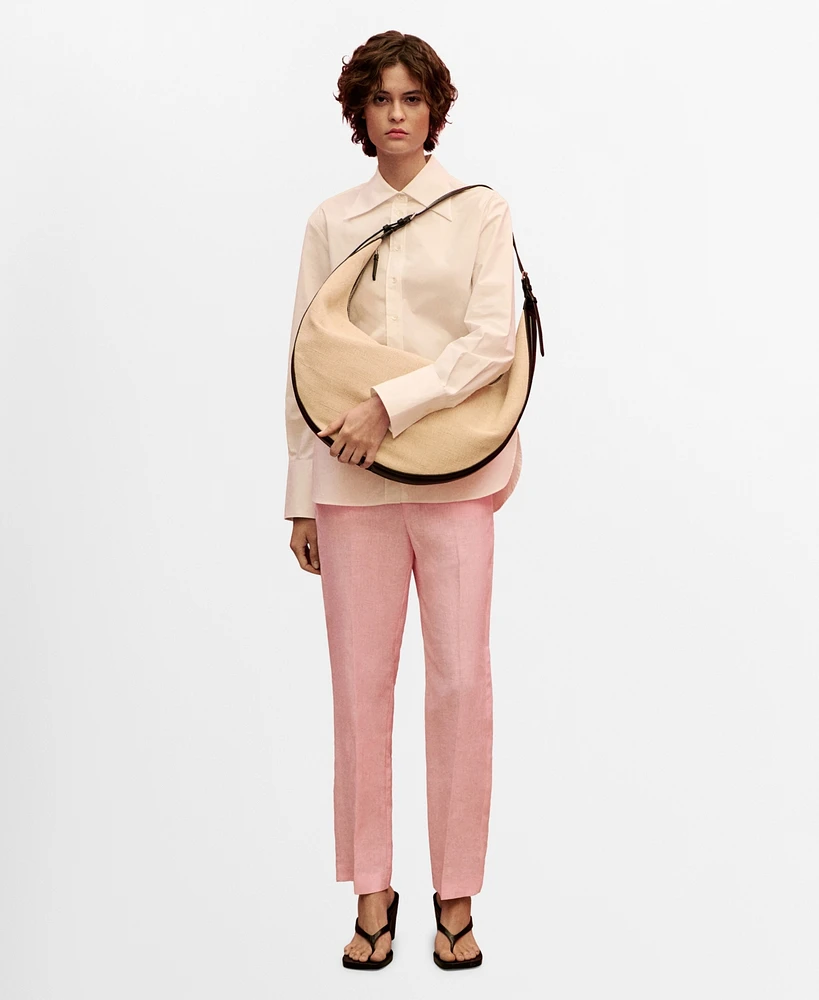 Mango Women's Linen Suit Trousers