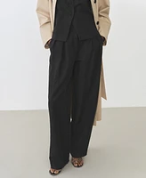 Mango Women's Lyocell Straight Suit Pants