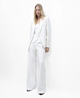 Mango Women's Low-Rise Straight Suit Pants