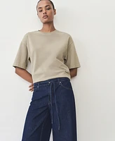 Mango Women's Low-Rise Wide Leg Jeans